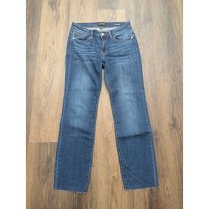Judy‎ Blue Jeans 28 Blue Straight Fit Cut Off Medium Wash Stretch Denim